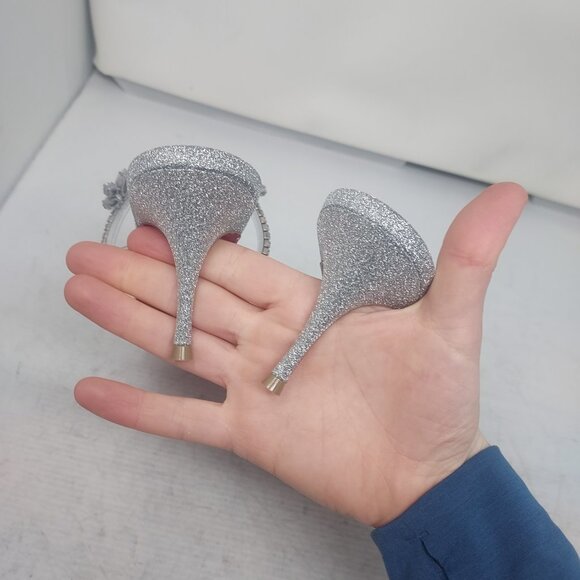 Christian Louboutin Silver Just Queen Crystal Bridal Wedding Heel Sandal - Picture 8 of 12